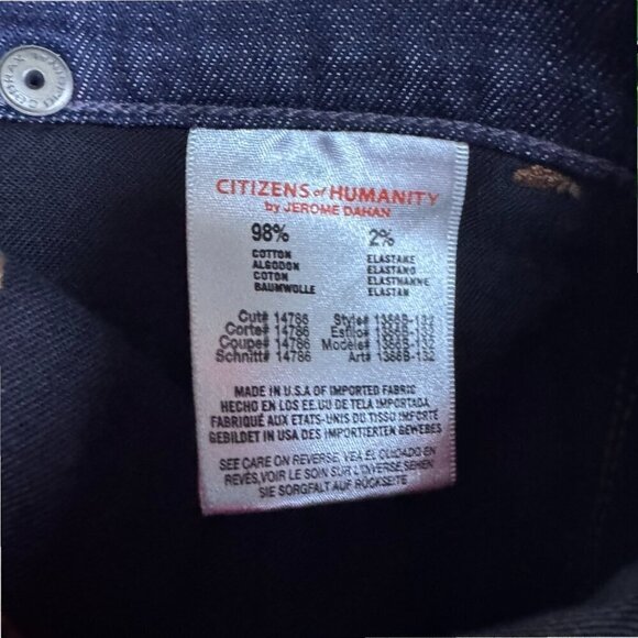 CITIZENS OF HUMANITY COH Dani Cropped Straight Leg Cuffed Denim Jeans Pants 28 - Picture 5 of 9